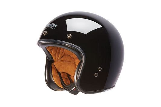 Retro Open Face Helmet Glossy Black