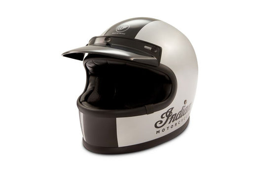 GLOSS STRIPE RETRO FULL-FACE HELMET, SILVER